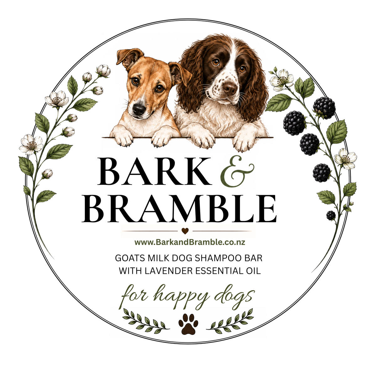 Goat Milk Dog Shampoo Bar with Lavender Essential Oil | Bark & Bramble